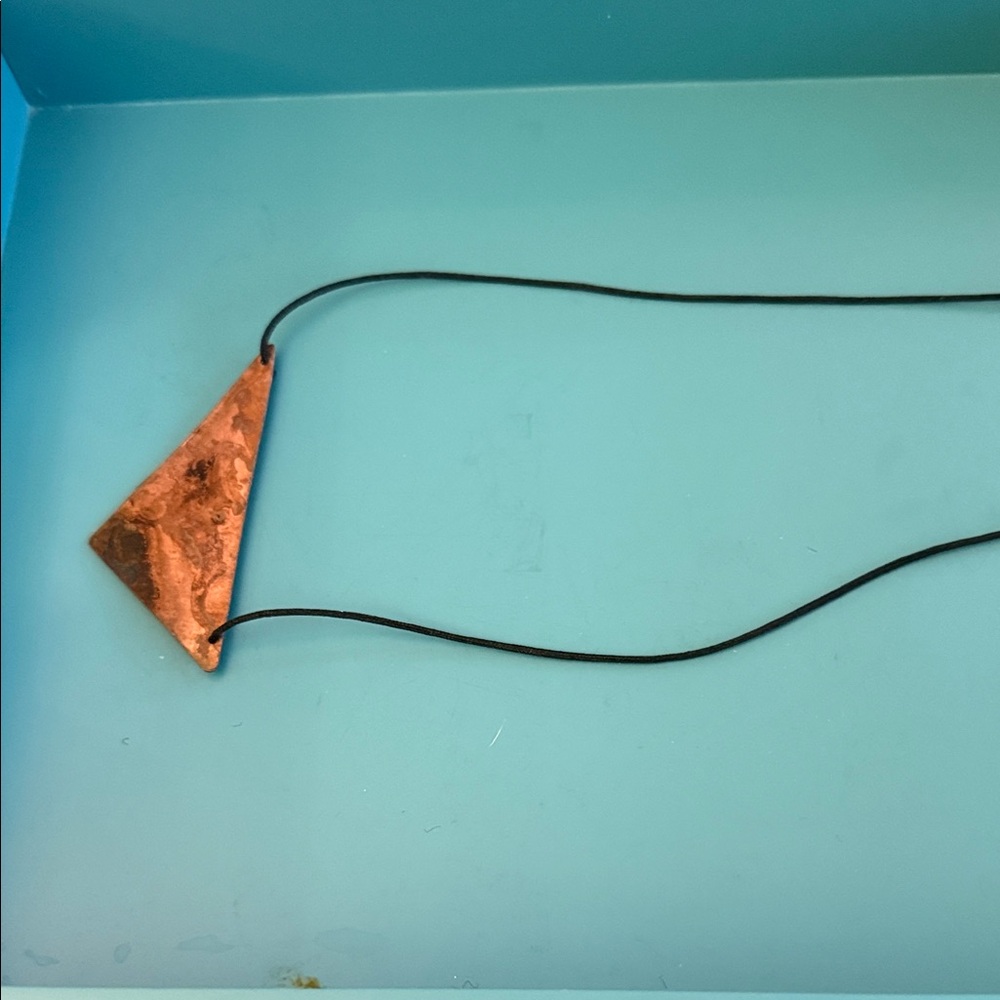 Geometric Copper Pendant Necklace